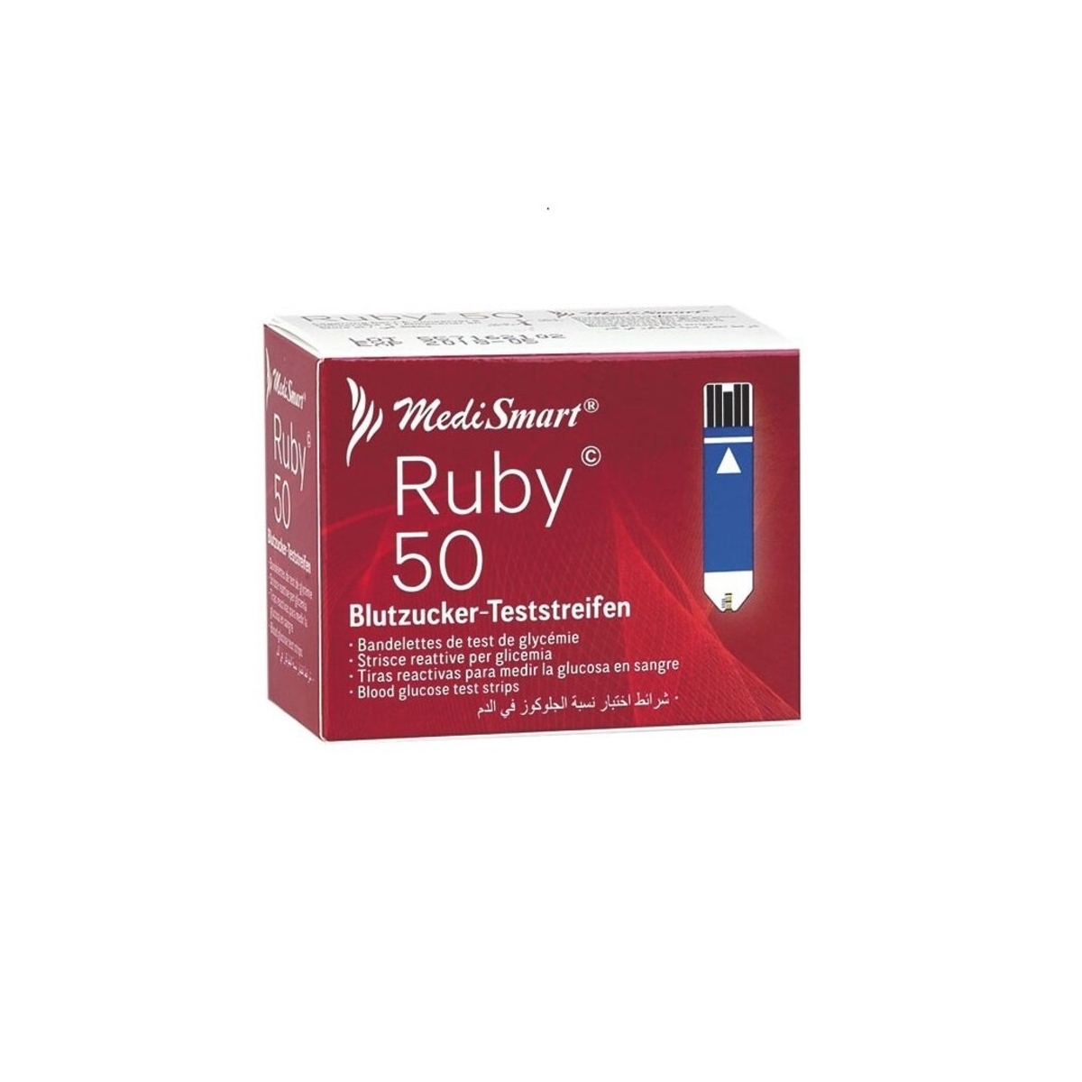 MEDISMART Ruby glikēmijas teststrēmeles, 50 gab. - Produkta attēls