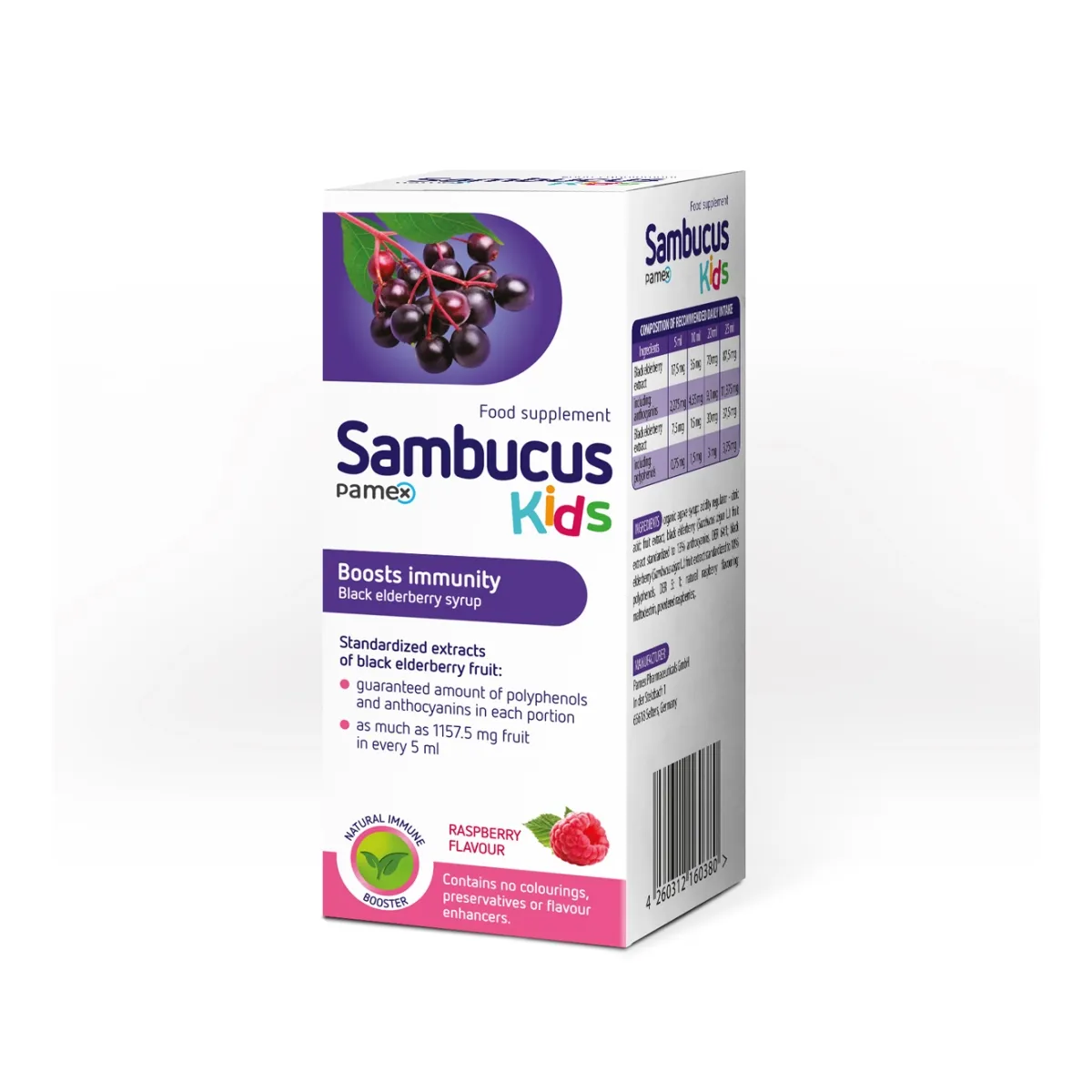 SAMBUCUS Kids sīrups, 120 ml - Produkta attēls