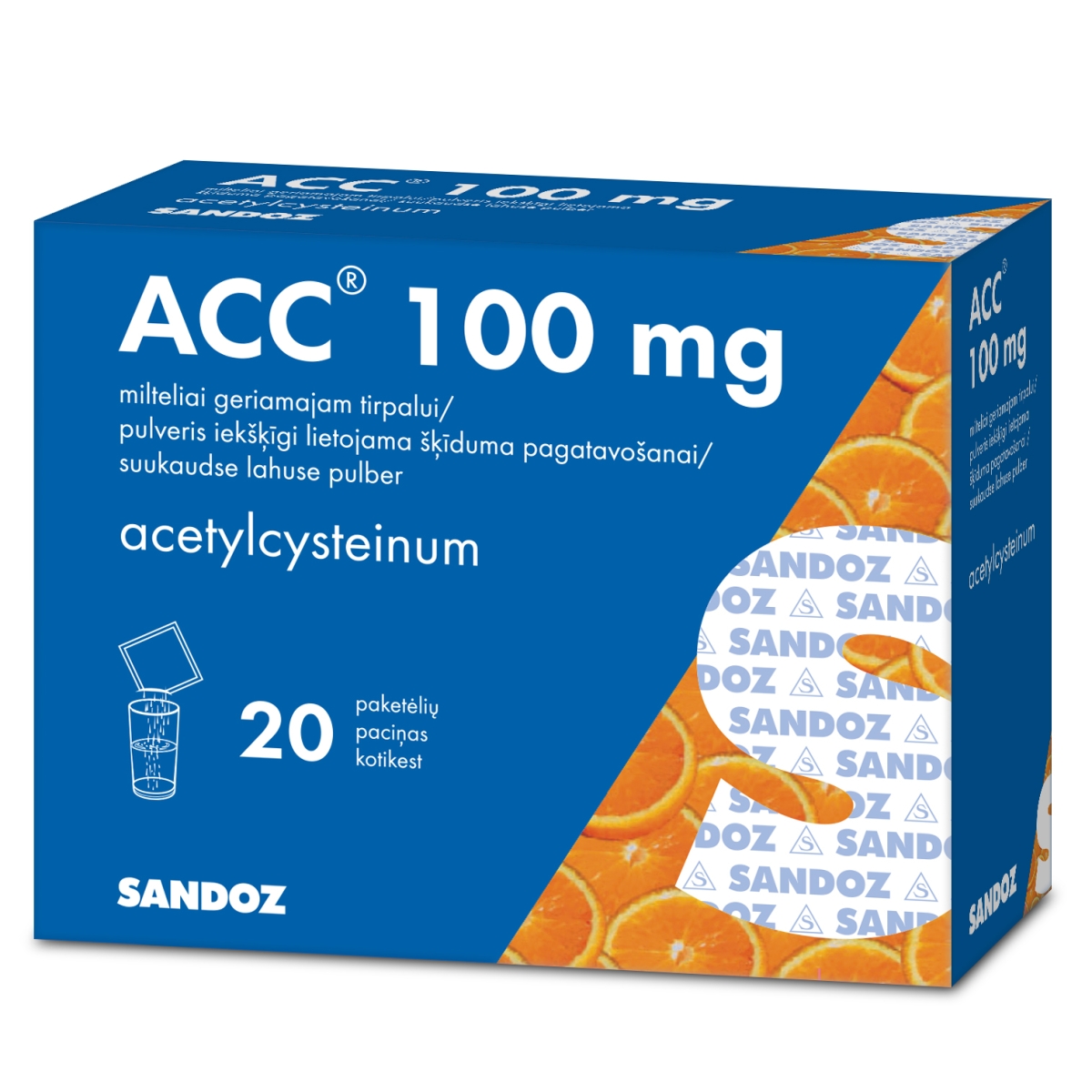 ACC 100 mg paciņas, 20 gab. - Produkta attēls