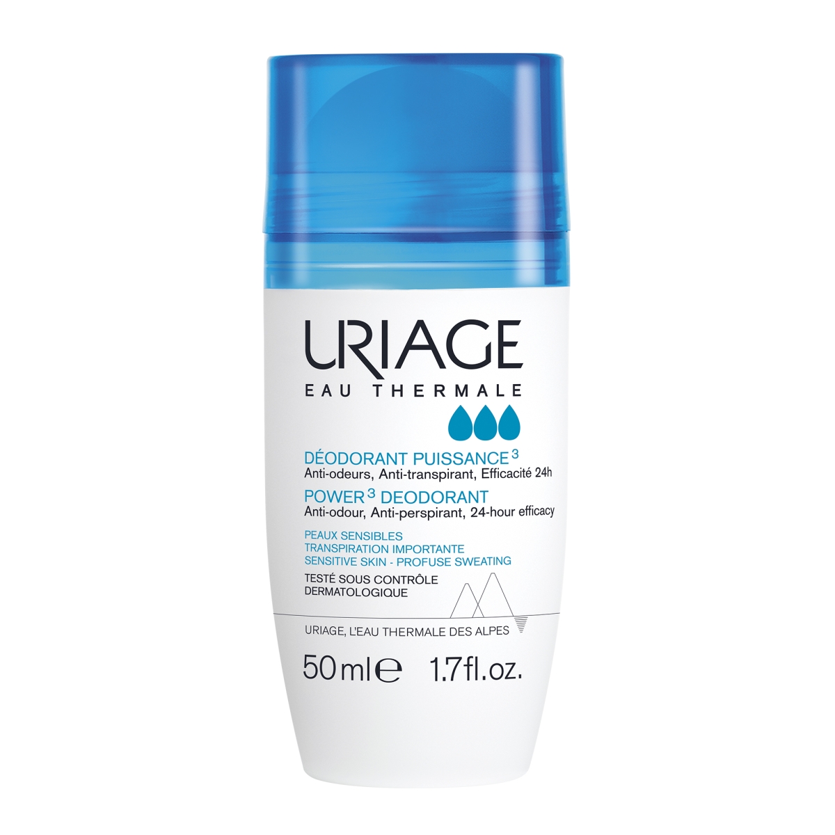 URIAGE EAU Thermale Power 3 antiperspirants (24 h), 50 ml - Produkta attēls