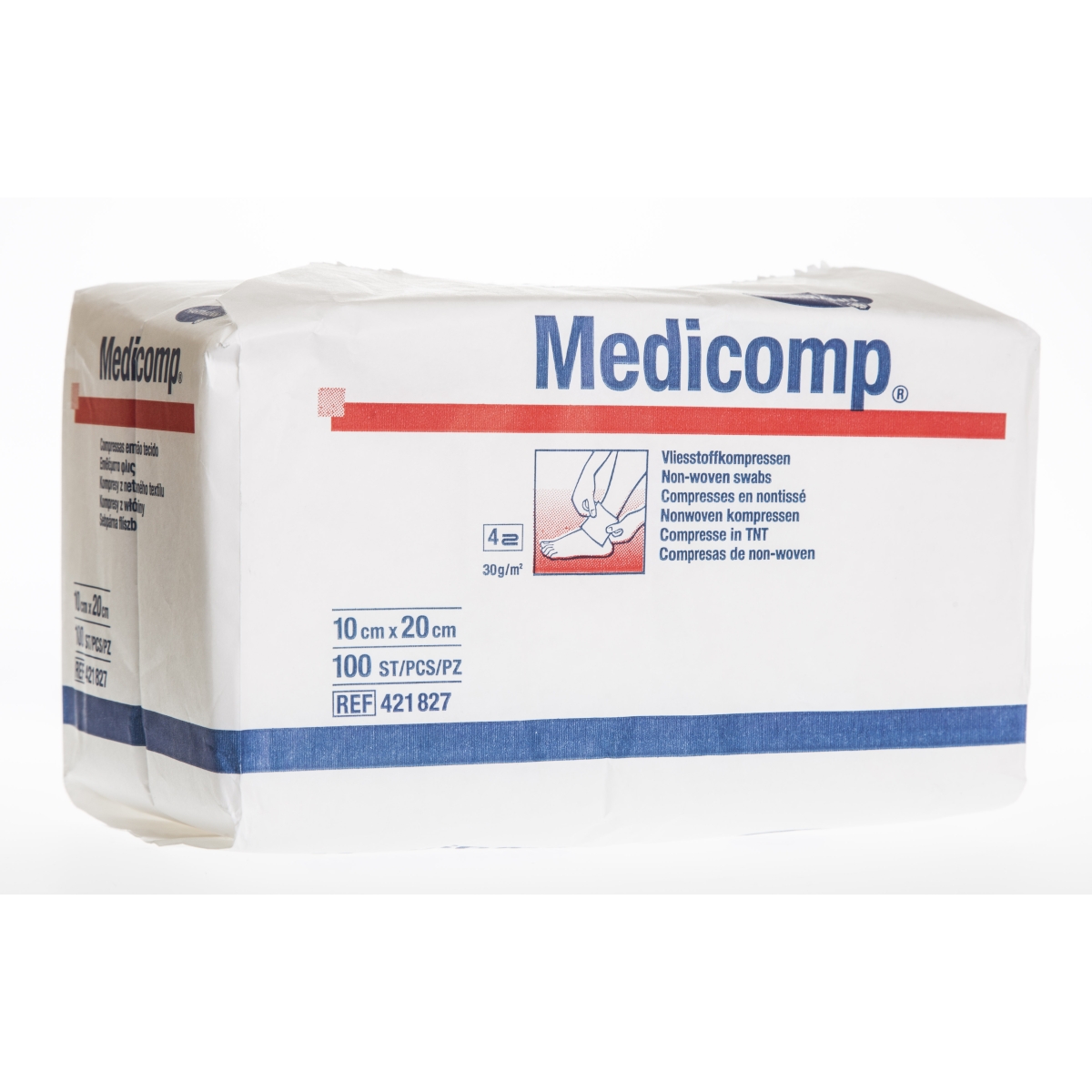 SALVETES MEDICOMP NEAUSTAS 10x10CM N100 - Produkta attēls