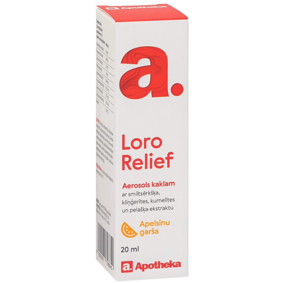 APOTHEKA Loro Relief sprejs ar apelsīnu garšu, 20 ml - Produkta attēls