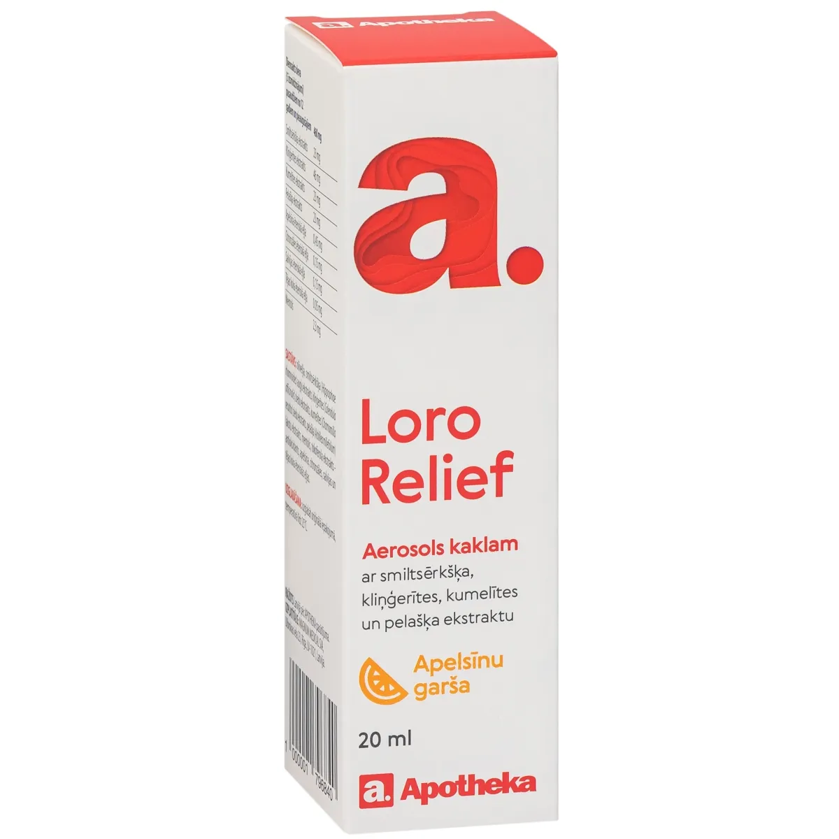 APOTHEKA Loro Relief sprejs ar apelsīnu garšu, 20 ml - Produkta attēls
