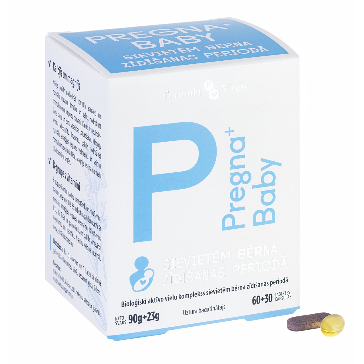 FORMULA VITALE Pregna+ Baby tabletes 60 gab., kapsulas 30 gab. - Produkta attēls