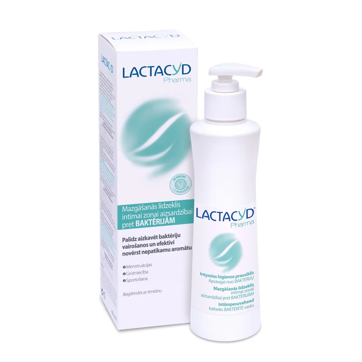 LACTACYD Pharma Antibacterial mazgāšanas līdzeklis intīmai zonai, 250 - Produkta attēls