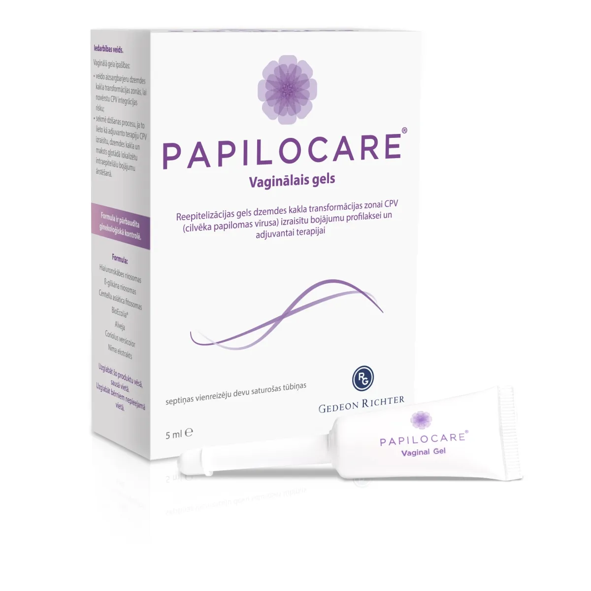PAPILOCARE 5 ml vaginālais gēls, 7 gab. - Produkta attēls