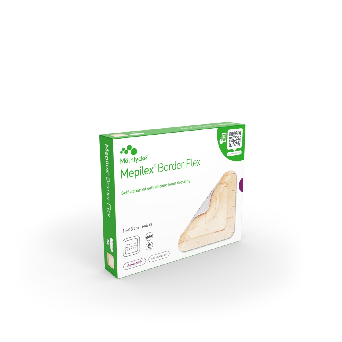 MEPILEX Border Flex pārsējs 15x15 cm, sterils pārsējs, 5 gab. - Produkta attēls