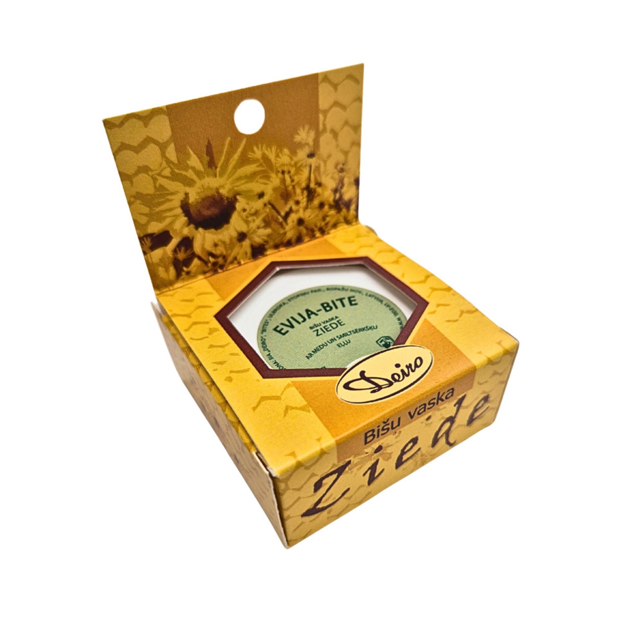 EVIJA-BITE  Bišu vaska ziede ar medu un smiltsērkšķu eļļu, 10 g - Produkta attēls