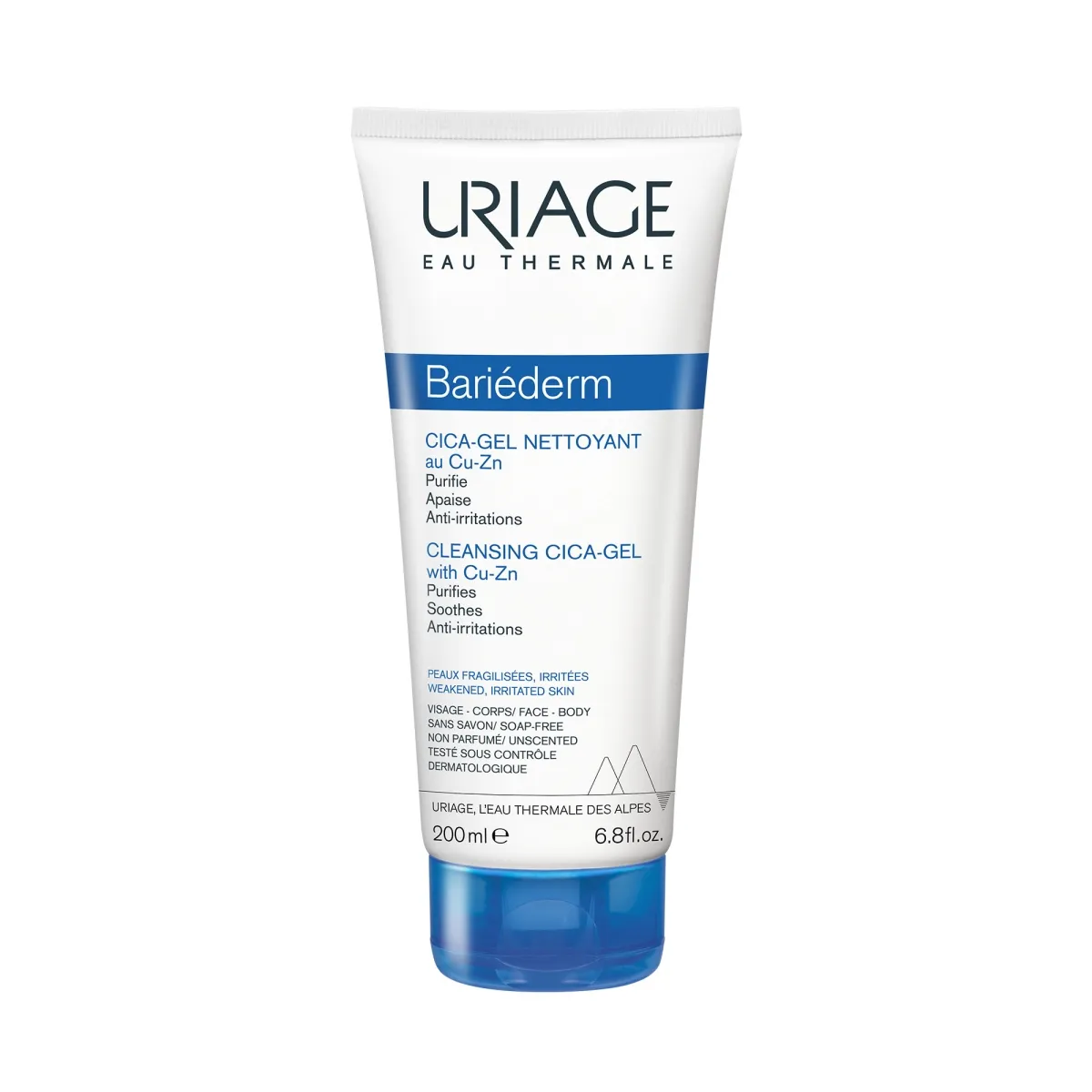 URIAGE Bariederm-Cica attīrošs gels ar Cu-Zn, 200 ml - Produkta attēls