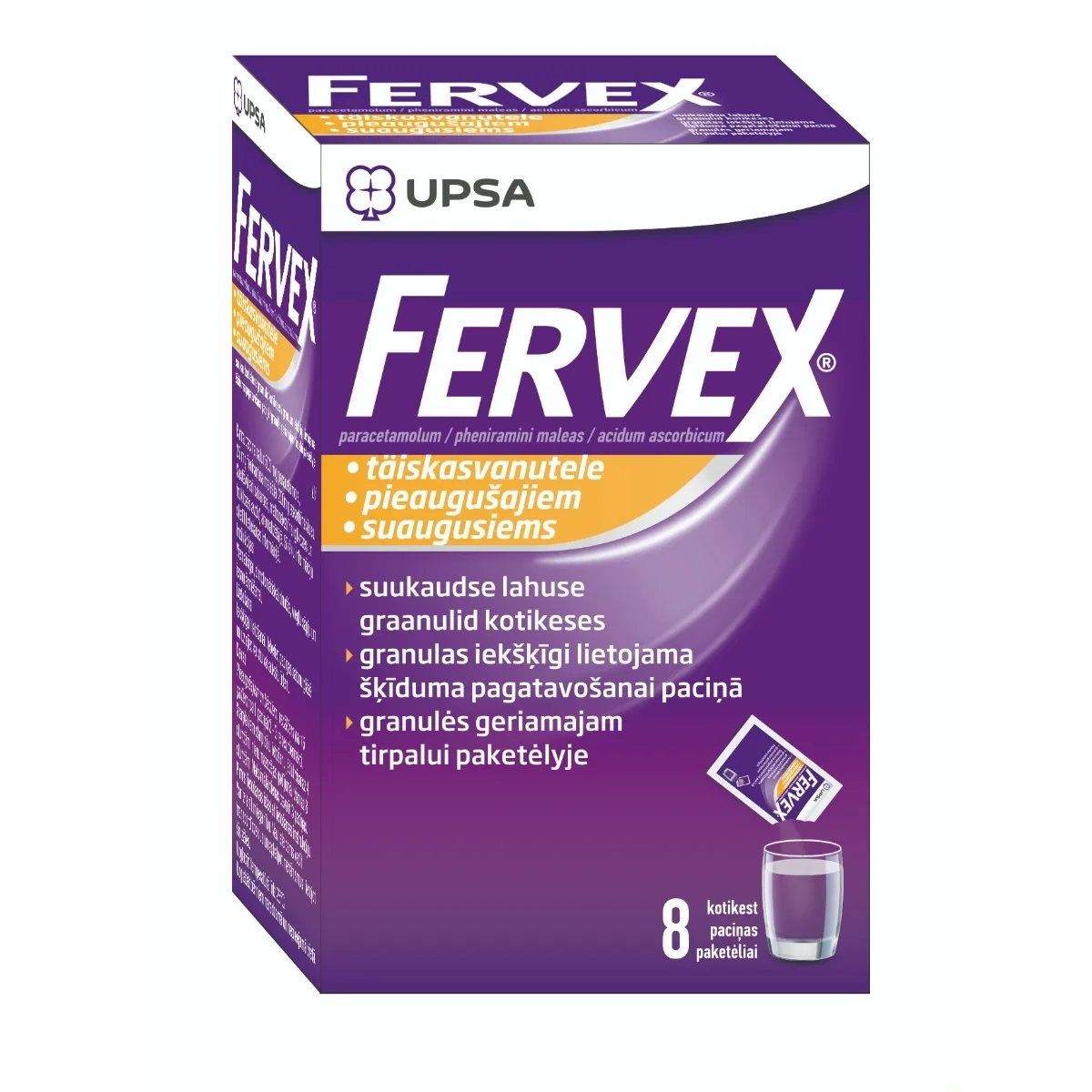 FERVEX PIEAUGUŠAJIEM GRANULAS ŠKĪD PAGATAVOŠANAI PACIŅAS N8 - Produkta attēls 1