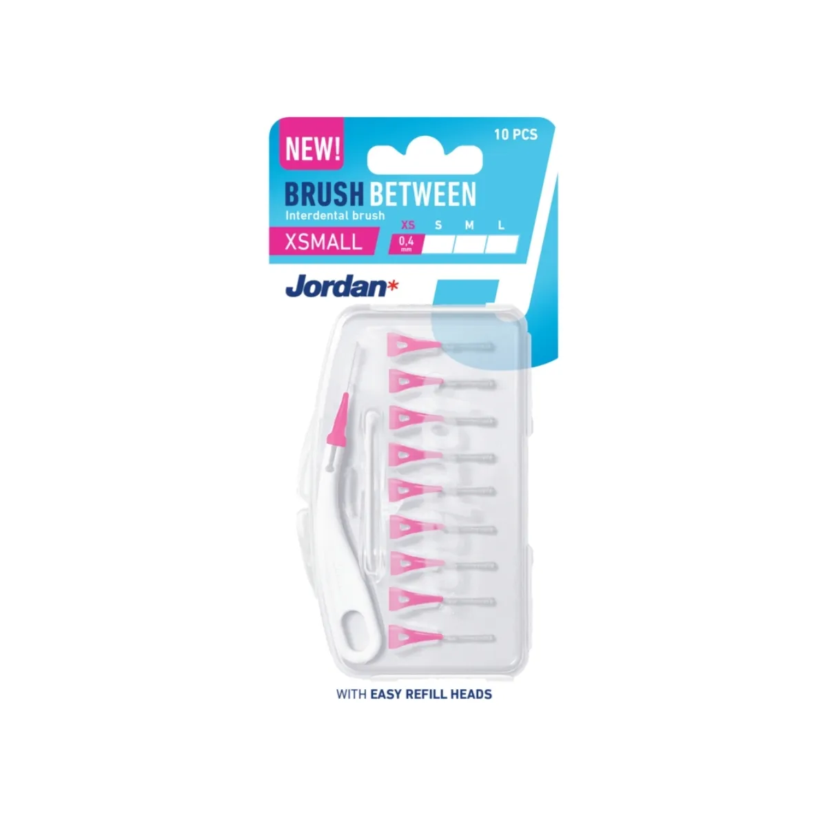 JORDAN  "Brush Between XS - 0,4mm" starpzobu birstītes (10 gab.) - Produkta attēls