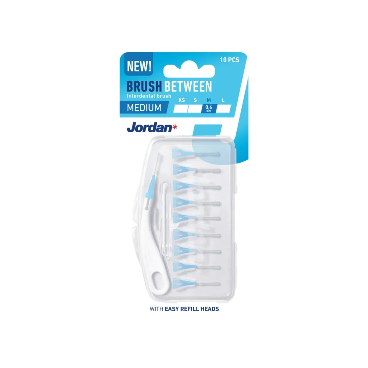JORDAN  "Brush Between M - 0,6mm" starpzobu birstītes (10 gab.) - Produkta attēls