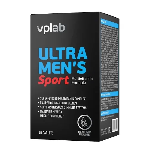 VPLAB Ultra Mens Sport Multivitamin Formula kapletes, 90 gab.
