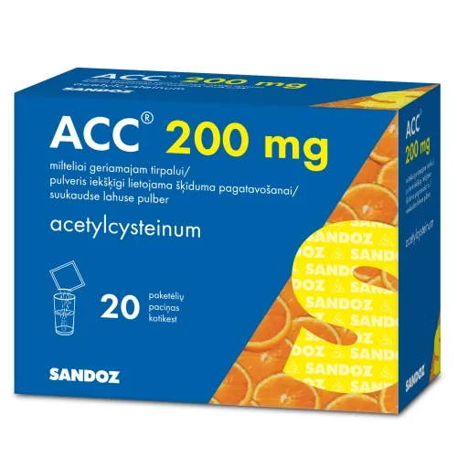 ACC 200 mg paciņas, 20 gab.