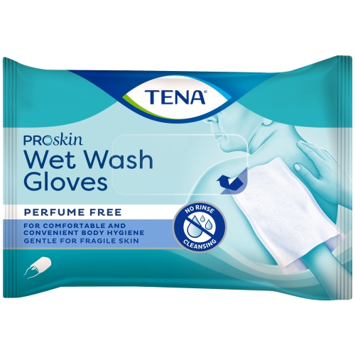 TENA Wet Wash Gloves ProSkin samitrinātie cimdiņi