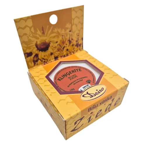 KLIŅĢERĪTE Bišu vaska ziede ar propolisa un kliņģerīšu ekstraktiem, 10 g