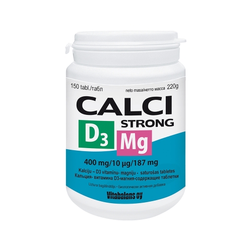 Calci Strong + D3 + Mg, 150 tabletes