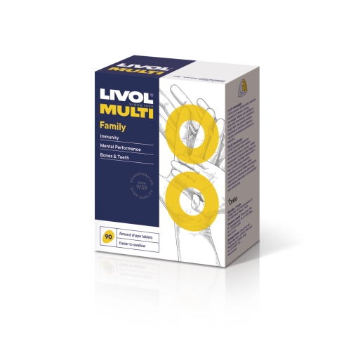 LIVOL Multi Family tabletes, 90 gab.