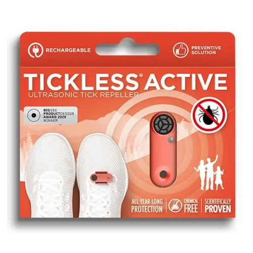 Tickless Active ultraskaņas repelenta ierīce, sarkana (USB lādējama)