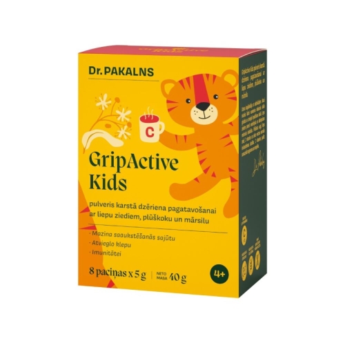 DR.PAKALNS GripActtive Kids pulveris karstā dzēriena pagatavošanai 5 g x 8