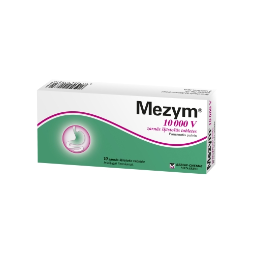 MEZYM 10000 V zarnās šķīstošās tabletes, 10 gab