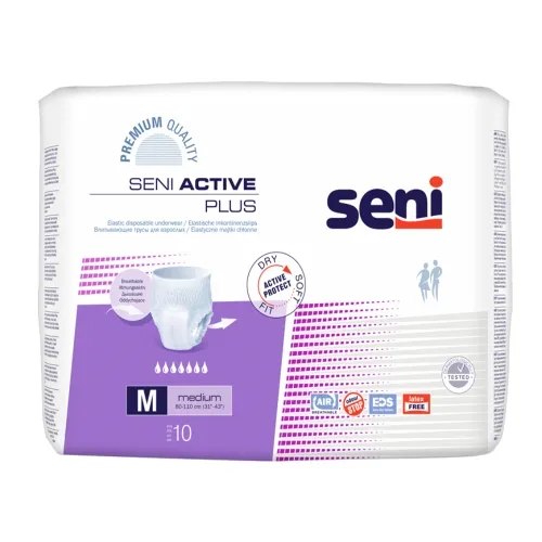 SENI ACTIVE PLUS biksītes pieaugušajiem, M izmērs (80-110 cm), 10 gab.