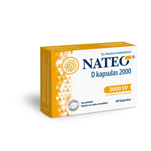 NATEO D 2000 kapsulas, 60 gab.