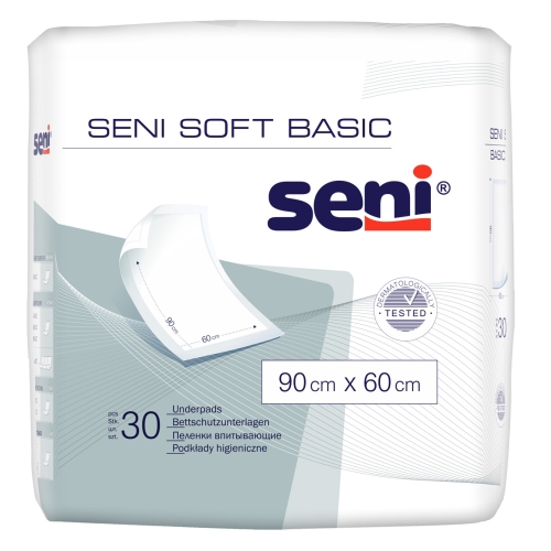 SENI SOFT BASIC absorbējošie paladziņi, 90x60 cm, 30 gab.