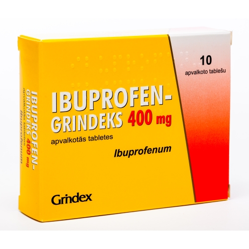 IBUPROFEN GRINDEKS 400MG APVALKOTĀS TABLETES N10