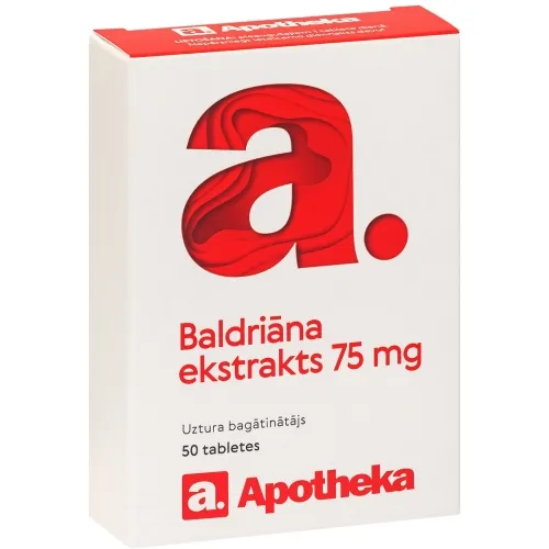 APOTHEKA Baldriāna ekstrats 75 mg tabletes, 50 gab.