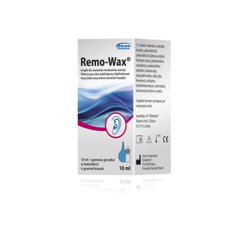 REMO-WAX Ausu sēra sķīdināšanai, 10 ml. (+Pumpis)