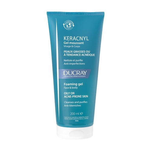 DUCRAY Keracnyl putojošs gels problemātiskai ādai, 200ml