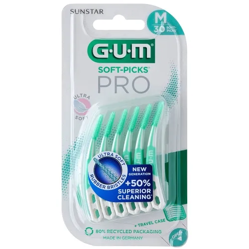 GUM® Pro Medium zobu kociņi, 30 gab., + ceļojuma futlāris