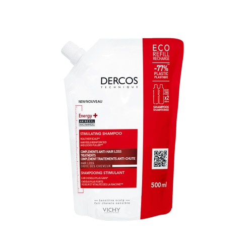 VICHY DERCOS Energy+ stiprinošs šampūns, atkārtoti uzpildāms iepakojum