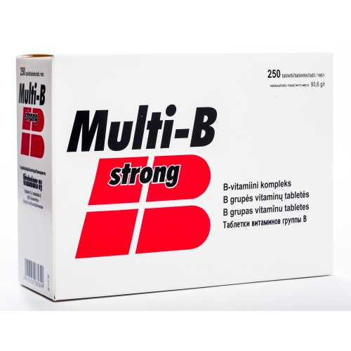 MULTI B STRONG, 250 tabletes B grupas vitamīni.