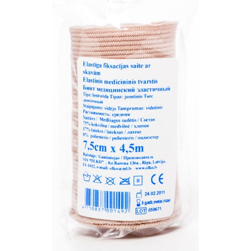 ELASTĪGĀ SAITE AR SKAVĀM 7.5CMX4.5M (OLKO)