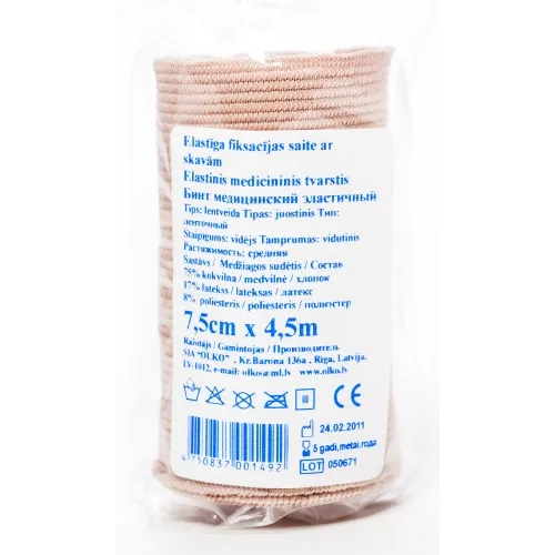 ELASTĪGĀ SAITE AR SKAVĀM 7.5CMX4.5M (OLKO)