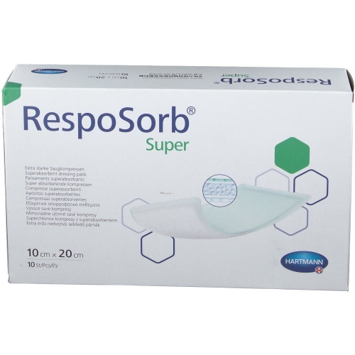 RESPOSORB Super brūču pārsējs (10 x 20 cm), 10 gab
