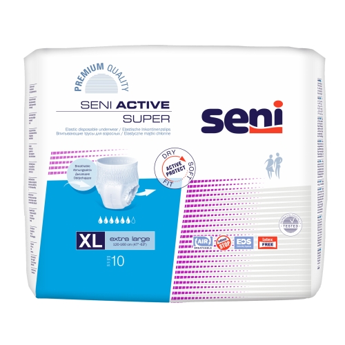 SENI ACTIVE SUPER biksītes pieaugušajiem, XL izmērs (120-160 cm), 10 g