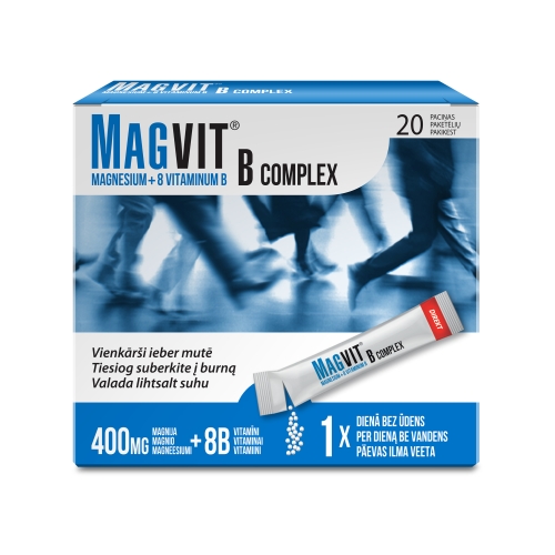 Magvit B complex 400 mg magnija + 8B grupas vitamīni, šķīst. granulas