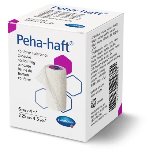 PEHA-HAFT pašlīpoša, elastīga marles saite, 6 cm x 4 m