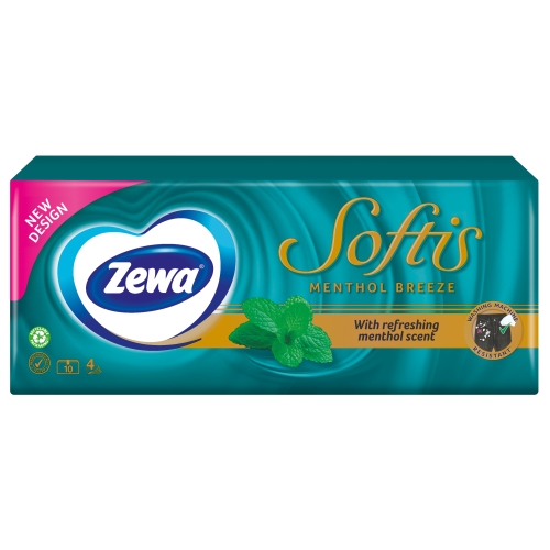 ZEWA Softis kabatlakatiņi ar mentolu, 10 gab