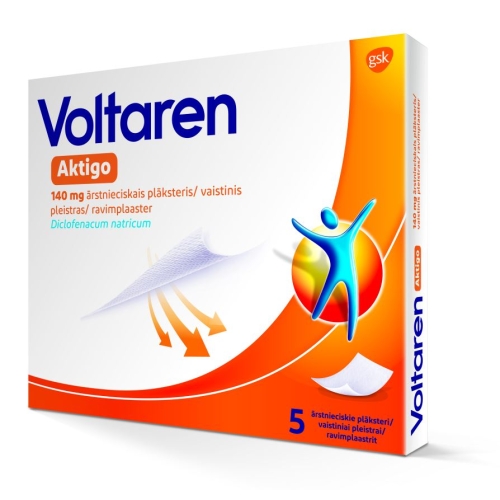 VOLTAREN AKTIGO 140MG ĀRSTNIECISKAIS PLĀKSTERIS N5