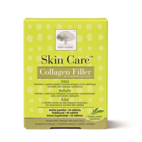 NEW NORDIC Skin Care Collagen Filler tabletes, 60 gab.