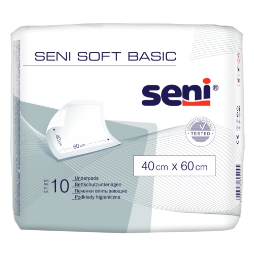 SENI SOFT BASIC absorbējošie paladziņi, 40x60 cm, 10 gab.