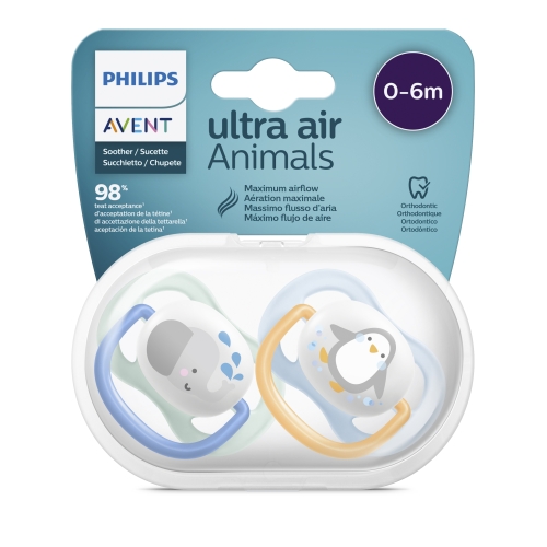 PHILIPS Avent māneklītis Ultra Air Animals, 0-6M (2 gab), zēniem