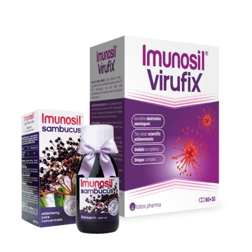 IMUNOSIL Sambucus balzams, 100 ml + IMUNOSIL Virufix kapsulas, 60 gab