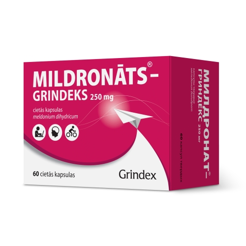 MILDRONĀTS-GRINDEKS 250MG KAPSULAS N60