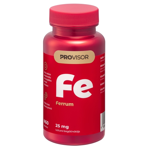 PROVISOR Dzelzs (Fe) 25 mg tabletes, 60 gab.