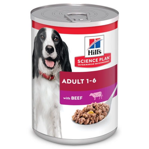 Hills suņu konservēta barība liellops 370g